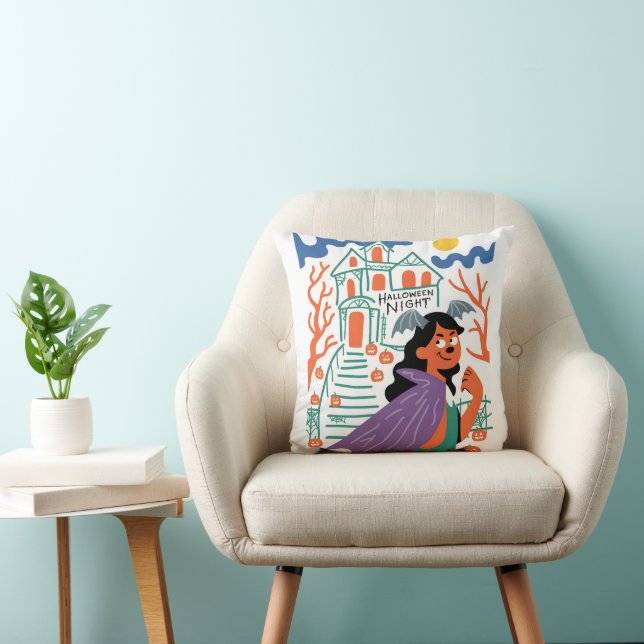 Halloween Night Throw Pillow (Chair)