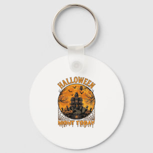Halloween Night Today Haunted Mansion Pumpkins Owl Key Ring