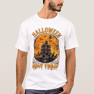 Halloween Night Today Haunted Mansion Pumpkins Owl T-Shirt