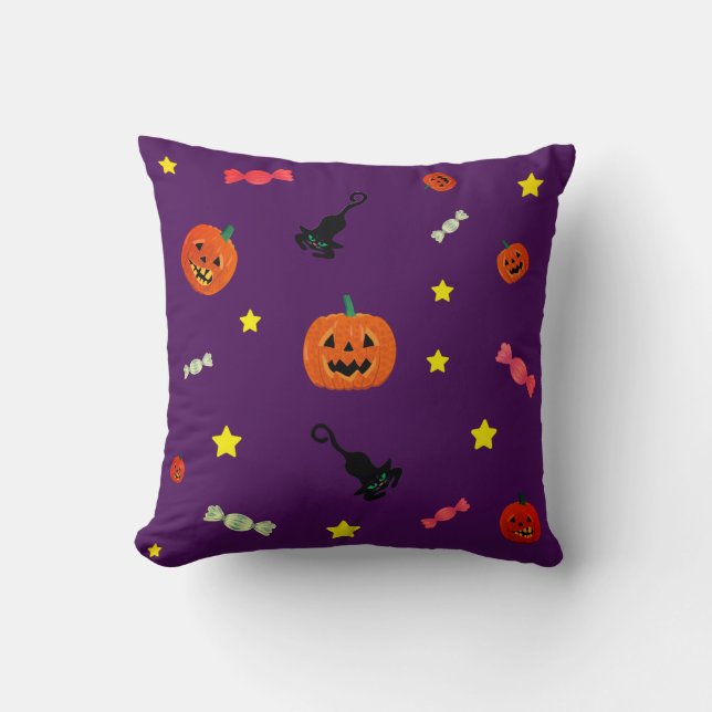 Halloween Night. Trick or Treat Cushion (Front)