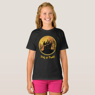 Halloween Night Trick or Treat Full Moon House T-Shirt