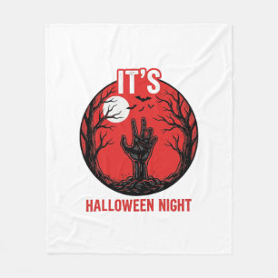 Halloween Night Vintage Engraving Vector Design_1 Fleece Blanket