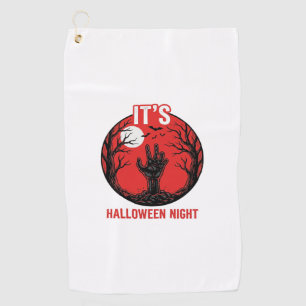 Halloween Night Vintage Engraving Vector Design_1 Golf Towel