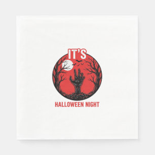 Halloween Night Vintage Engraving Vector Design_1 Napkin