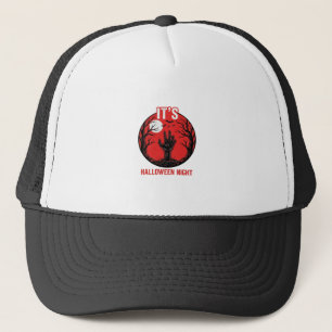 Halloween Night Vintage Engraving Vector Design_1 Trucker Hat