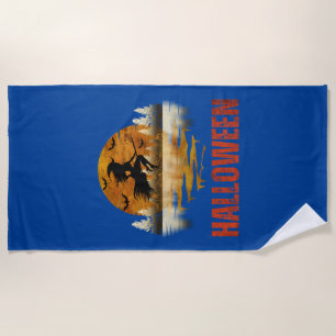 HALLOWEEN NIGHT WITCH BEACH TOWEL