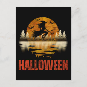 HALLOWEEN NIGHT WITCH POSTCARD