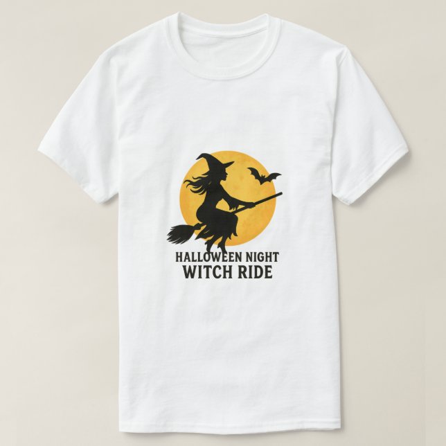 Halloween Night Witch Ride T-Shirt (Design Front)