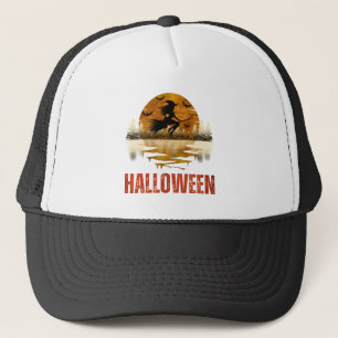HALLOWEEN NIGHT WITCH TRUCKER HAT