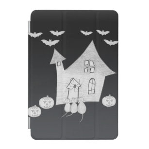 Halloween night with Haunted House, Bats, Pumpkins iPad Mini Cover
