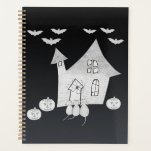 Halloween night with Haunted House, Bats, Pumpkins Planner