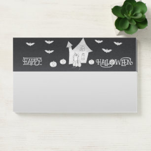 Halloween night with Haunted House, Bats, Pumpkins Post-it Notes