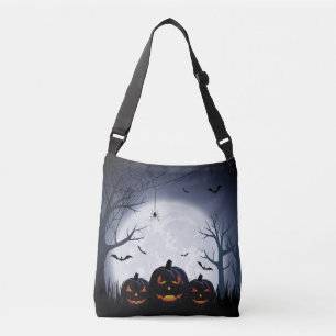 Halloween Night with Pumpkin & flying Bats Tote