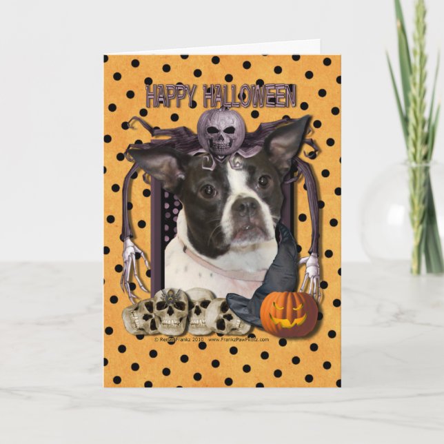Halloween Nightmare - Boston & Rat Terrier - Jazy Card (Front)