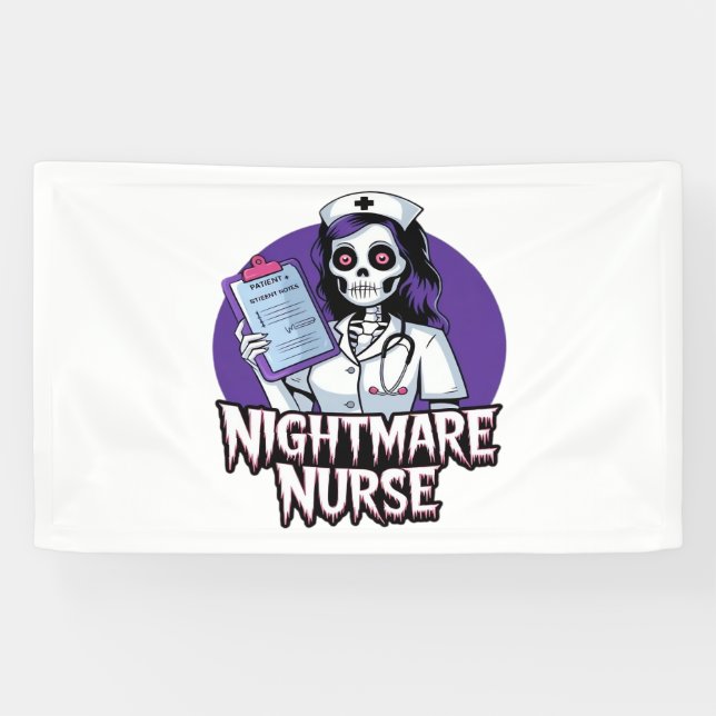 Halloween Nightmare Nurse Classic T-Shirt Banner (Horizontal)