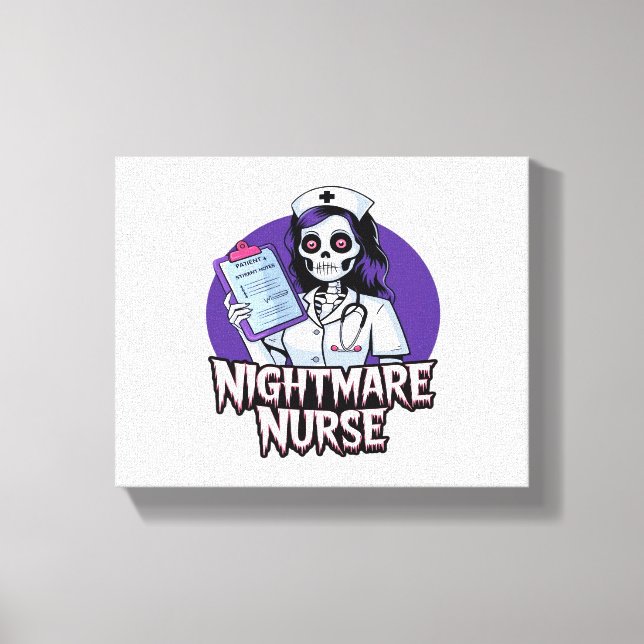 Halloween Nightmare Nurse Classic T-Shirt Canvas Print (Front)