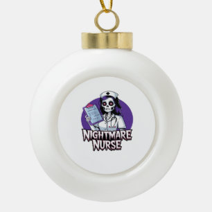 Halloween Nightmare Nurse Classic T-Shirt Ceramic Ball Christmas Ornament