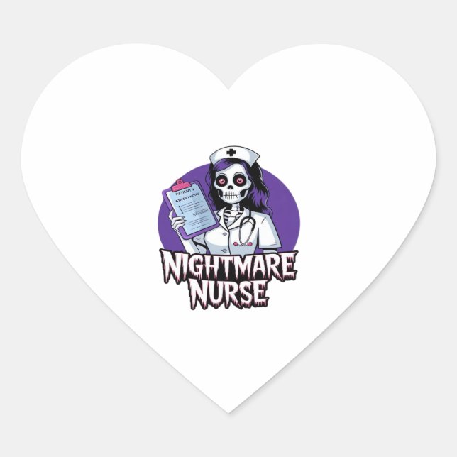 Halloween Nightmare Nurse Classic T-Shirt Heart Sticker (Front)