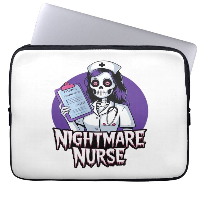 Halloween Nightmare Nurse Classic T-Shirt Laptop Sleeve (Front)