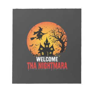 Halloween Nightmare Witch Haunted House Design Notepad