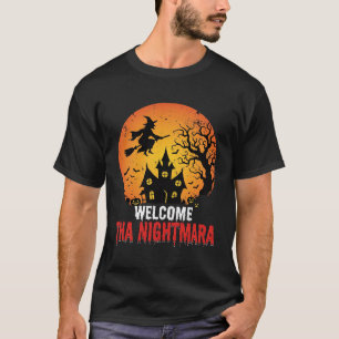 Halloween Nightmare Witch Haunted House Design T-Shirt
