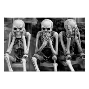 Halloween No Evil Skeletons Poster