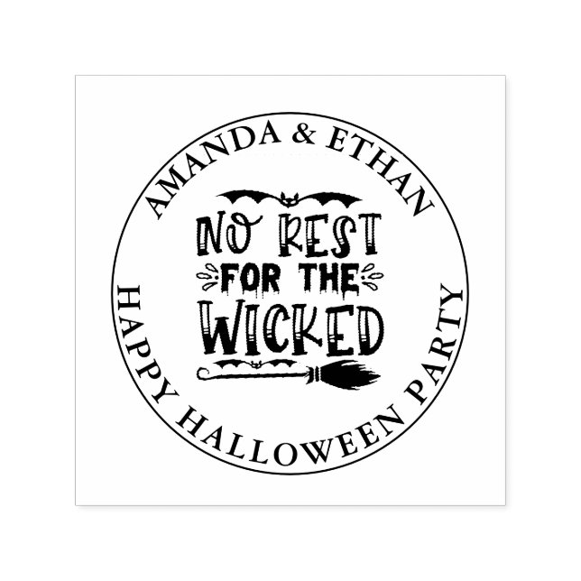 HALLOWEEN NO REST FOR THE WICKED Theme Self-inking Stamp (Design)
