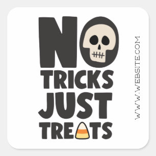 Halloween No Tricks Just Treats Square Sticker