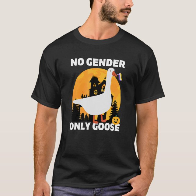 Halloween Non binary Pride Nonbinary No Gender Onl T-Shirt (Front)
