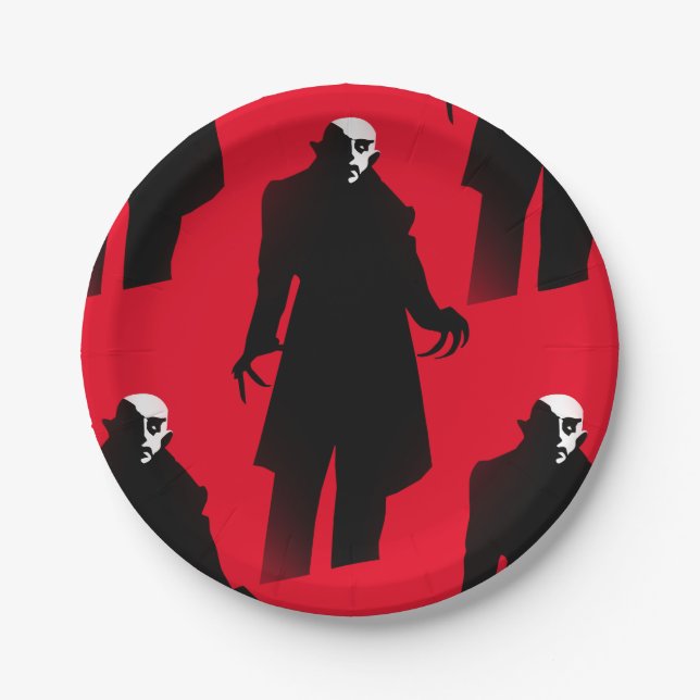 Halloween nosferatu paper plates (Front)