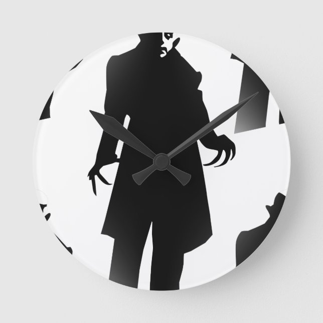 halloween nosferatu round clock (Front)