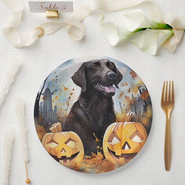 Halloween Nova Scotia With Pumpkins Scary  Paper Plate (Wedding)