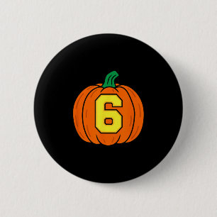 Halloween Number 6 Pumpkin Costume 6 Cm Round Badge