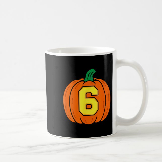 Halloween Number 6 Pumpkin Costume  Coffee Mug (Right)