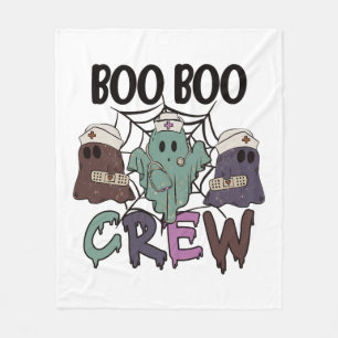 Halloween Nurse Boo Boo crew Fleece Blanket