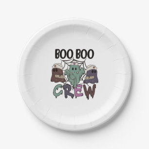 Halloween Nurse Boo Boo crew Paper Plate