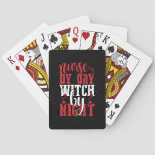 Halloween Nurse By Day Witch By Night Playing Cards