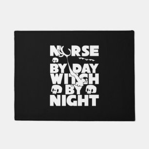 Halloween Nurse By Day Witch By Nights Doormat