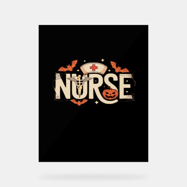 Halloween nurse Classic T-Shirt Acrylic Sign (Front)