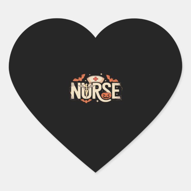 Halloween nurse Classic T-Shirt Heart Sticker (Front)