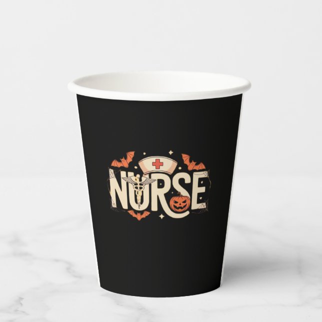 Halloween nurse Classic T-Shirt Paper Cups (Front)
