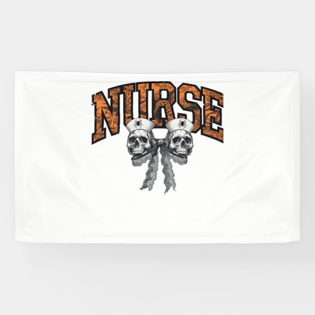Halloween Nurse Coquette Bow Classic T-Shirt Banner (Horizontal)