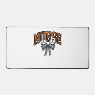 Halloween Nurse Coquette Bow Classic T-Shirt Desk Mat