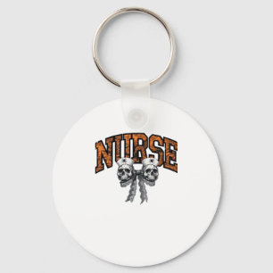 Halloween Nurse Coquette Bow Classic T-Shirt Key Ring