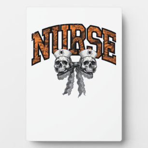 Halloween Nurse Coquette Bow Classic T-Shirt Plaque
