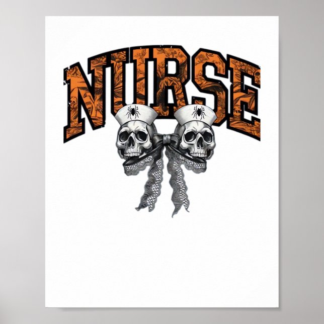 Halloween Nurse Coquette Bow Classic T-Shirt Poster (Front)