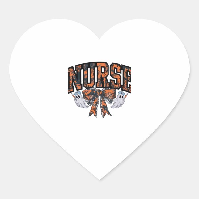 Halloween Nurse Coquette Bow Fall Classic T-Shirt Heart Sticker (Front)