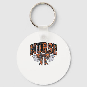 Halloween Nurse Coquette Bow Fall Classic T-Shirt Key Ring