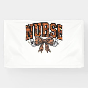 Halloween Nurse Coquette Bow Spooky Classic T-Shir Banner