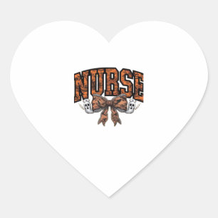 Halloween Nurse Coquette Bow Spooky Classic T-Shir Heart Sticker